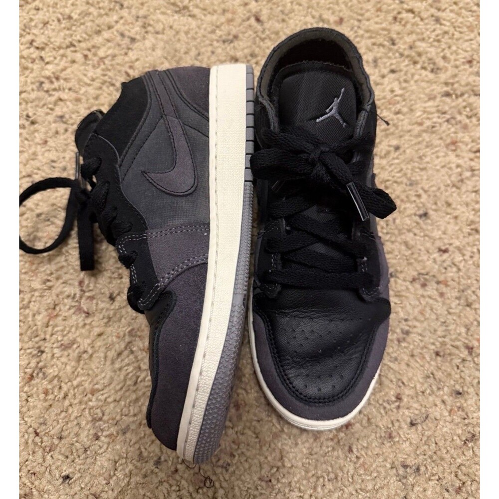 Jordan Air Jordan 1 Black Gray Unisex Kids 4y Athletic Low Top Sneakers